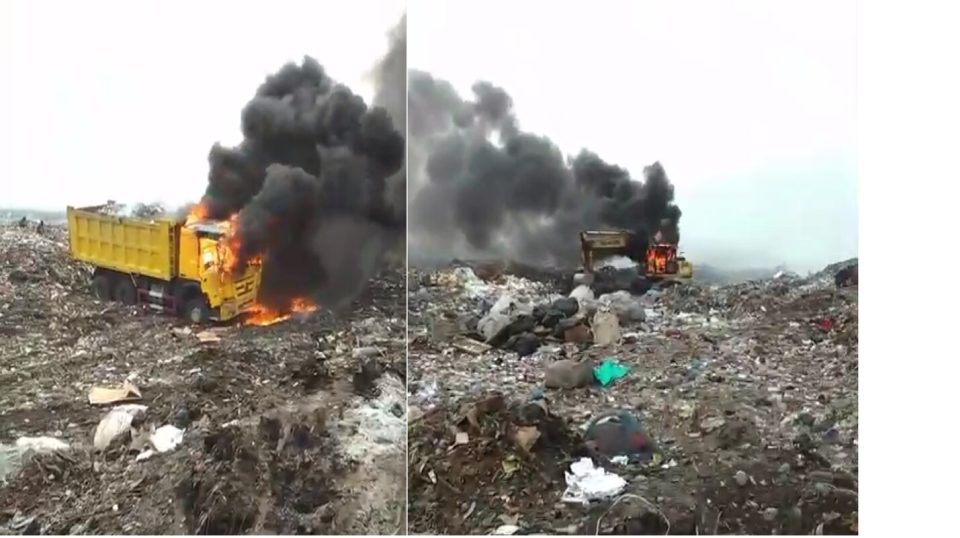 Maputo:  presumíveis catadores de lixo incendeiam camião e pá escavadora