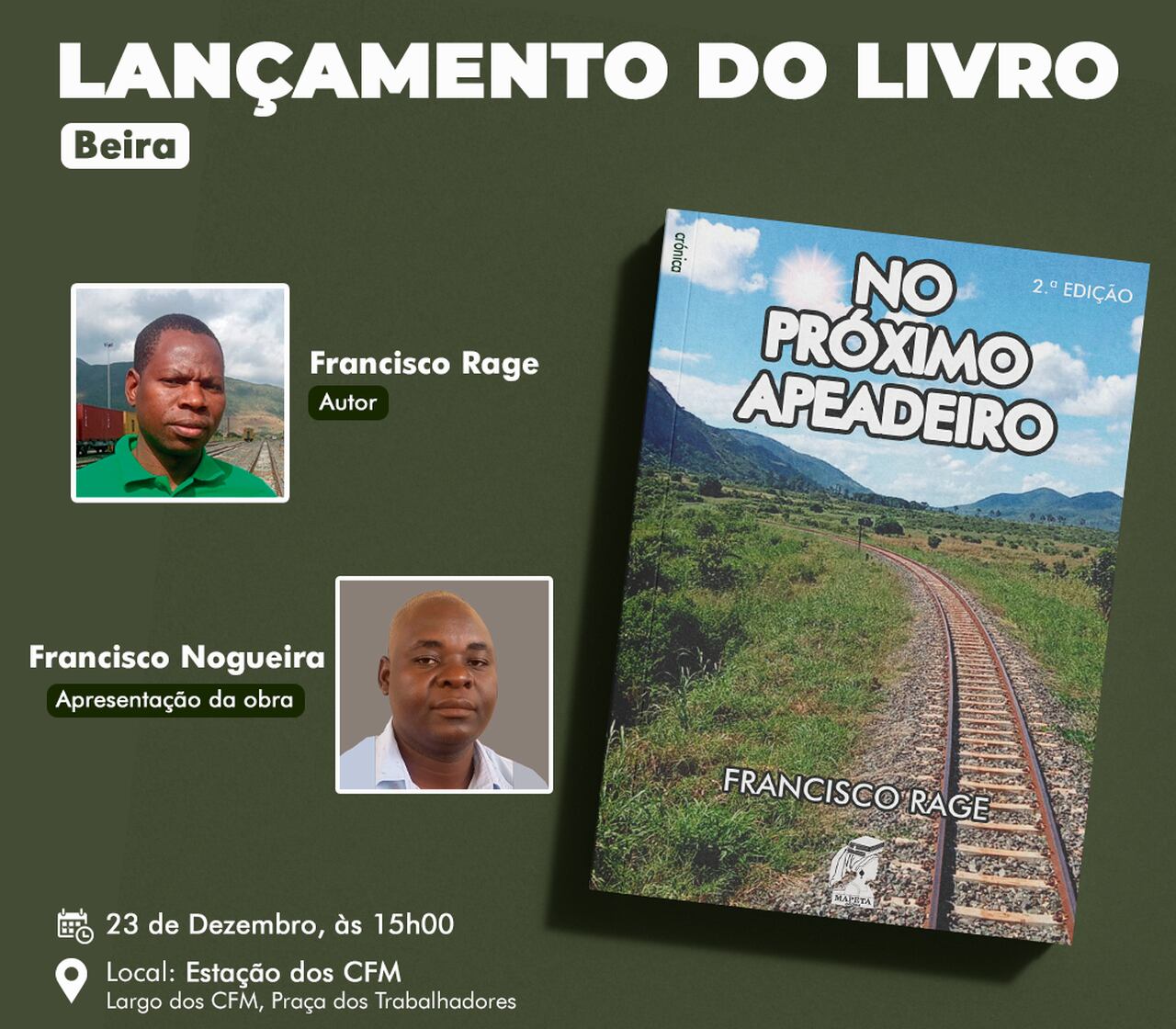 Francisco Rage lança a segunda edição do seu livro de