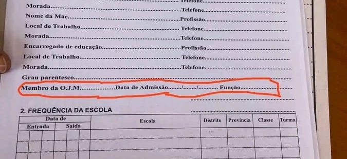 Exigência de filiação à OJM no processo do aluno gera