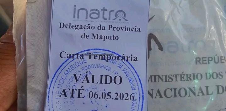 Formato das cartas temporárias do INATRO indigna cidadãos