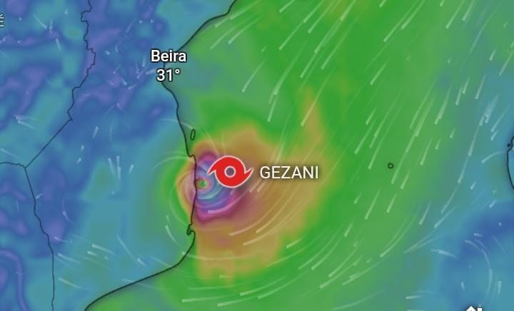 INAM eleva para alerta vermelho devido à aproximação do ciclone