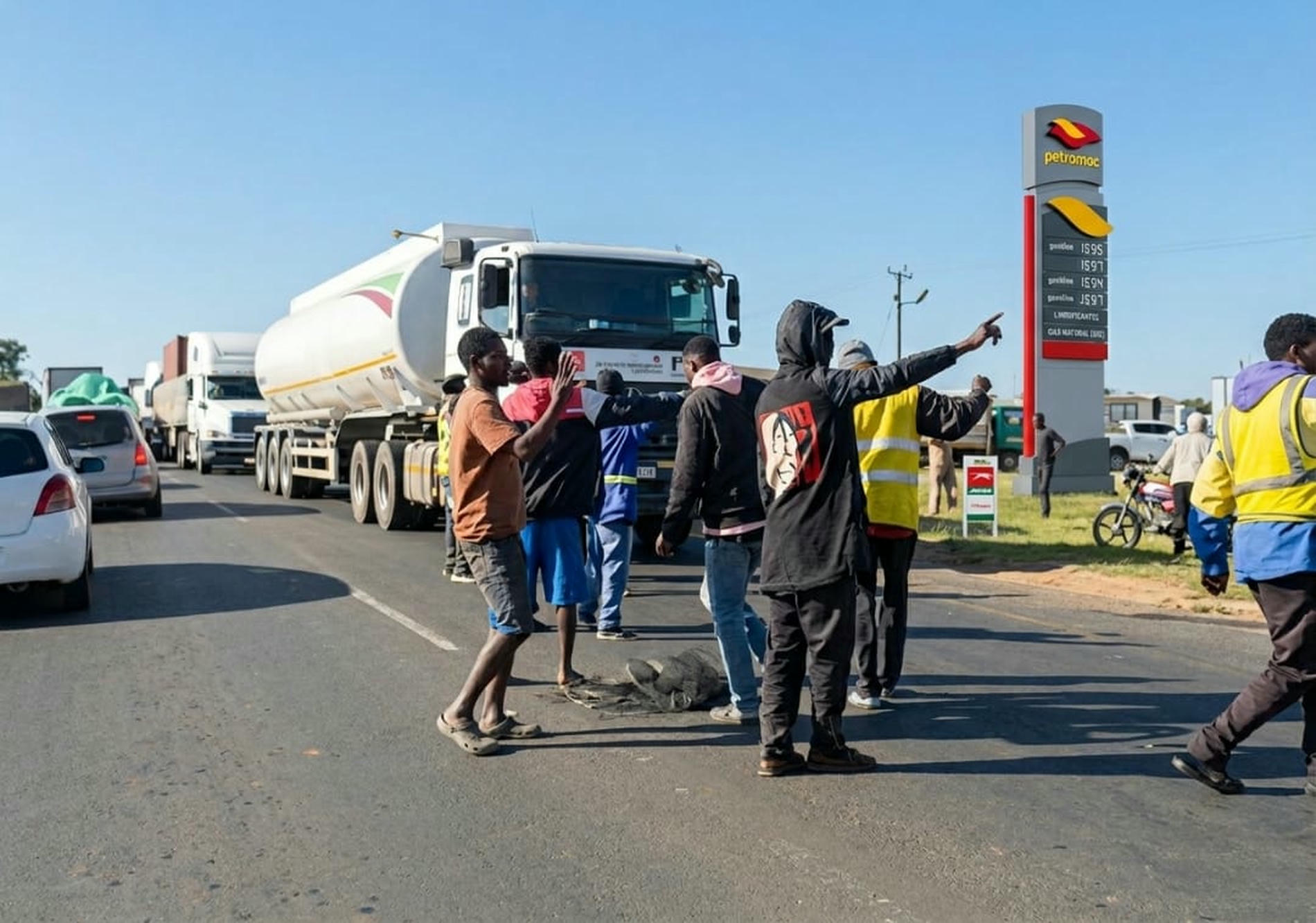 Moto taxistas barram camiões de combustível na EN6 em Manica