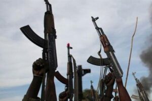 Homens munidos de armas do tipo AKM circulam em Manica